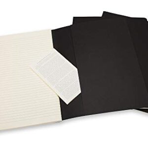 Moleskine Cahier Journal, Soft Cover, XL (7.5" x 9.5") Ruled/Lined, Black, 120 Pages (Set of 3)