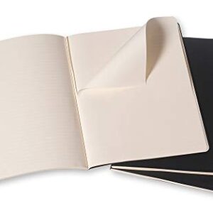 Moleskine Cahier Journal, Soft Cover, XL (7.5" x 9.5") Ruled/Lined, Black, 120 Pages (Set of 3)