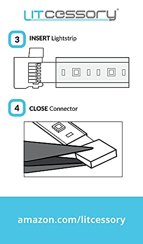 Litcessory 6-Pin to Cut-End Extension Connector for Philips Hue Lightstrip Plus (2in, 4 Pack, White - Standard 6-PIN V3)