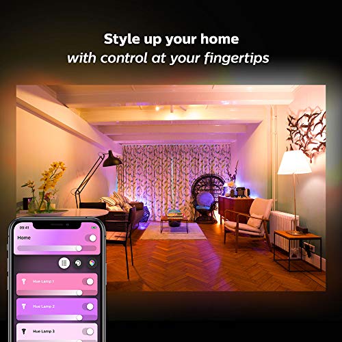 Philips Hue White and Color Ambiance 2-Pack A19 LED Smart Bulb & Smart Hub (Compatible with Alexa Apple HomeKit and Google Assistant), White Ambiance, Hue Hub