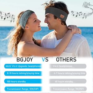 BGJOY Music Headband Running Headphones Sport Sweatband with Wireless Headphone Headset Speaker Mic Handsfree Music Call Sport Headbands Earphones Headsets for Workout Yoga Sleeping