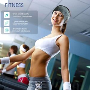 BGJOY Music Headband Running Headphones Sport Sweatband with Wireless Headphone Headset Speaker Mic Handsfree Music Call Sport Headbands Earphones Headsets for Workout Yoga Sleeping