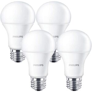philips led non-dimmable a21 light bulb: 1500-lumen, 5000-kelvin, 18-watt (100-watt equivalent), e26 base, frosted, daylight, 4-pack (title 20 compliant)