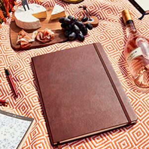 BEECHMORE BOOKS Ruled Notebook - British A4 Journal XL 8.5" x 11.5" Hardcover Vegan Leather, Thick 120gsm Cream Lined Paper | Gift Box | Chestnut Brown