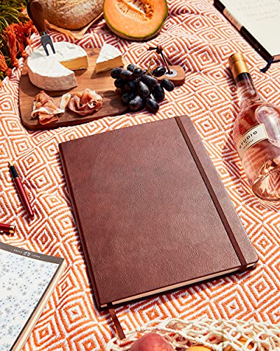 BEECHMORE BOOKS Ruled Notebook - British A4 Journal XL 8.5" x 11.5" Hardcover Vegan Leather, Thick 120gsm Cream Lined Paper | Gift Box | Chestnut Brown