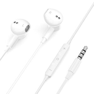 Wired Earbuds for Samsung Galaxy A14 A23 S10 S9, ACAGET 3.5mm Wired Headphones Noise Cancelling Earphone Magnetic Headset Mic & Volume Control with Carrying Case for iPhone 6s 6 5S OnePlus 6T 5T White