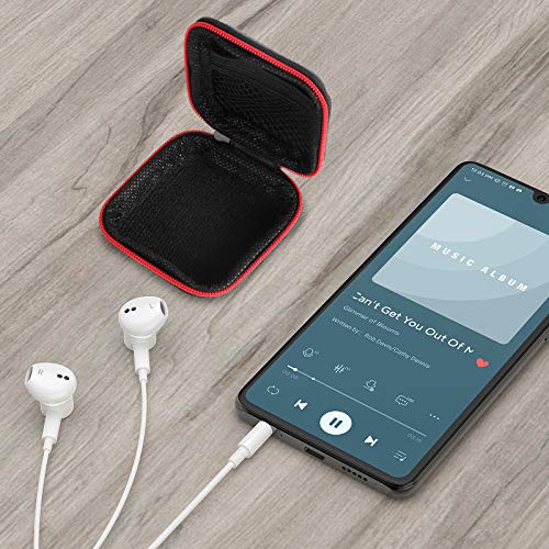 Wired Earbuds for Samsung Galaxy A14 A23 S10 S9, ACAGET 3.5mm Wired Headphones Noise Cancelling Earphone Magnetic Headset Mic & Volume Control with Carrying Case for iPhone 6s 6 5S OnePlus 6T 5T White