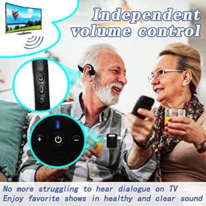 Hearing Device Assist Conversation Enhancing Hearing Impaired Wireless Listening Headset Headphones for The Eldeyly Senior Hard of Hearing Problems to Watching TV with Sound Pick-up Transmitter