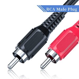 RCA to Speaker Wire Adapter, 18AWG 2 Pack 3ft RCA Male Plug to Bare Cable Open End, UIInosoo Audio Cable, Red and Black