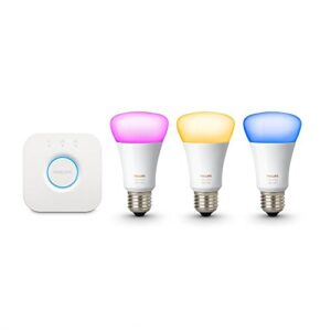 Philips Hue White and Color Ambiance Starter Kit (Older Model, 3 A19 Bulbs and 1 Bridge, Compatible with Amazon Alexa, Apple HomeKit and Google Assistant)