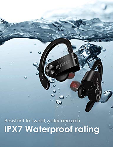 XLEADER Sports Wireless Earbuds Sport3 Pro Bluetooth in-Ear Headphones with LED Display Charging Case 48H Playtime IPX7 Waterproof Deep Bass Mic for Running Workout Gym