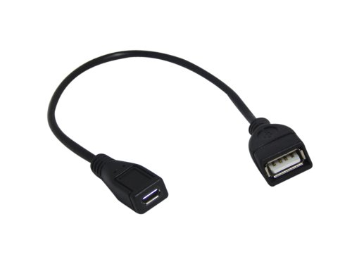 YCS Basics 9 Inch USB 2.0 A Female to Micro B Female Extension Cable