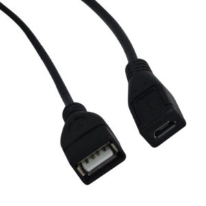 YCS Basics 9 Inch USB 2.0 A Female to Micro B Female Extension Cable