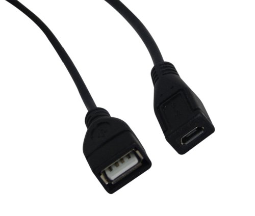 YCS Basics 9 Inch USB 2.0 A Female to Micro B Female Extension Cable