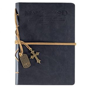 divinity boutique journal, man of god with black cross charm (22880), cross black