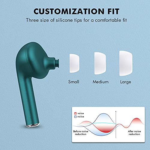 Wireless Earbuds, ENC Noise Cancelling Headphones IPX5 Waterproof Earphones Bluetooth 5.1 Headset With Charging Case Bulit-in Mic Touch Control Stereo In-Ear 30H for iPhone Apple Android Workout Sport