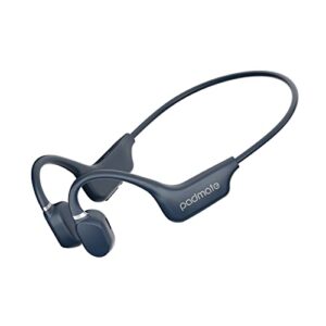 padmate open-ear air conduction headphones bluetooth wireless earbuds with mic, sport headset bluetooth 5.0 wireless earphones for workouts, foldable/lightweight/8hr playtime/ip67 waterproof(blue)