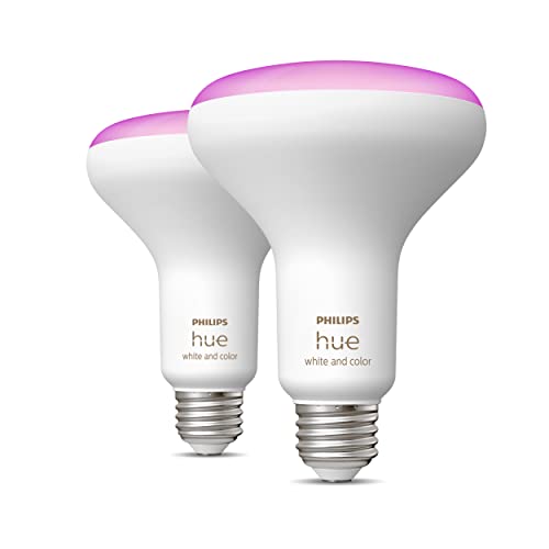 Philips Hue White and Color Ambiance A19 Bluetooth 75W Smart LED Bulb, 2-Pack & White & Color Ambiance BR30 LED Smart Bulbs, 16 Million Colors (Hue Hub Required), 2 Bulbs