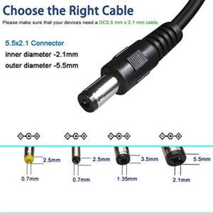 3-Pack 6ft USB 2.0 Type A Male to DC 5.5 x 2.1mm DC 5V Power Barrel Plug Connector Cable USB to 5v Power Cable USB to DC Power Tip Jack Cord