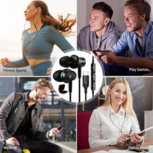 USB C Headphone for Samsung S21 S22 S23 5G,HGCXING Magnetic HiFi Stereo In-Ear Type C Earphone Noise Canceling Earbuds with Microphone Volume Control for iPad Samsung Galaxy Tab S8 S7 Pixel 7 OnePlus