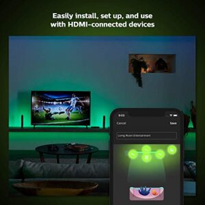 Philips Hue Play Gradient Light Tube, Large, Black & Play HDMI Sync Box to Sync Hue Colored Lights with Music, Movies, and More, HDMI 4K Splitter, 4 HDMI in 1 Out