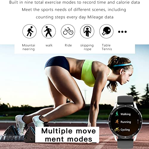 HYDZXINGW 2-in-1 Smart Watchs with Earbuds Build-in TWS Wireless BT5.0 Earphone Fitness Sports Health Monitor Black