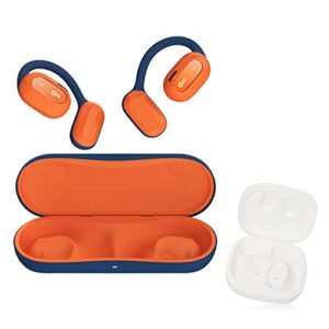 oladance open ear headphones bluetooth 5.2 wireless earbuds for android & iphone, open ear earbuds with dual 16.5mm dynamic drivers, up to 94 hours playtime waterproof sport earbuds -martian orange