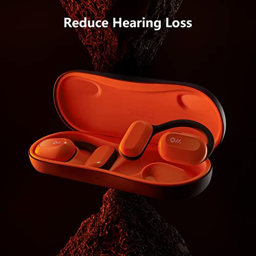 Oladance Open Ear Headphones Bluetooth 5.2 Wireless Earbuds for Android & iPhone, Open Ear Earbuds with Dual 16.5mm Dynamic Drivers, Up to 94 Hours Playtime Waterproof Sport Earbuds -Martian Orange