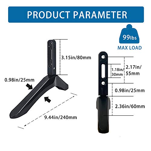 Drsn TV Base Pedestal Feet TV Stand Mount Legs for Televisions with Mounting Holes Distance 2.16in/5.5cm or Within 1.77in/4.5cm, Distance Between Top Mounting Hole and Edge 3.15in/8cm