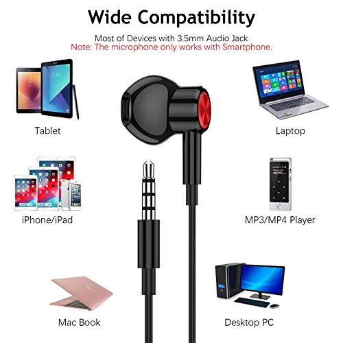 ACAGET 3.5mm Wired Headphones for Samsung A14 A23, 3.5mm Earbuds for iPhone 6S Plus 6 5S Noise Cancelling Android Earphones Magnetic Headset with Mic for Galaxy S10 S9 A13 A52 Pixel 5A 4A iPad 9 MP4