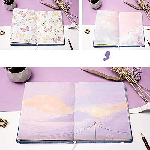 Tomolucky Direct Colorful Blank Writing Journal for Women,PU Leather Hardcover Notebooks Beautiful Journal to Write in,Personal Diary,Gift for women Girls, 258 Page