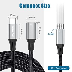 AGVEE 5ft Charging Adapter Cable for Apple Pencil 1st Generation, USB-C Type-C Male to Lightning Female Connector Charger Cord Coupler Enables Apple Pencil Pen 1st Gen Match iPad 10, Dark Gray