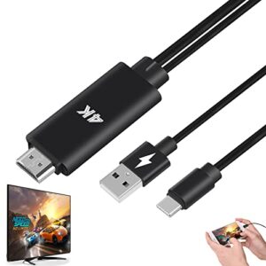 hdmi adapter usb type c cable 4k mhl converter cord w/ charging port for tv projector monitor connet samsung galaxy s20 s10 s9 plus s8 note 9 lg g8 g7 g6 g5 android phone devices ipad pro imac macbook
