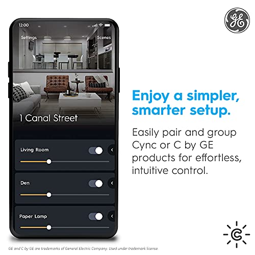 GE CYNC Smart Dimmer Light Switch, Wire-Free, Bluetooth and Wi-Fi Light Switch, Works with Alexa and Google Home