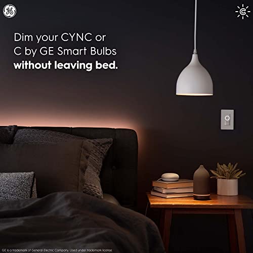 GE CYNC Smart Dimmer Light Switch, Wire-Free, Bluetooth and Wi-Fi Light Switch, Works with Alexa and Google Home