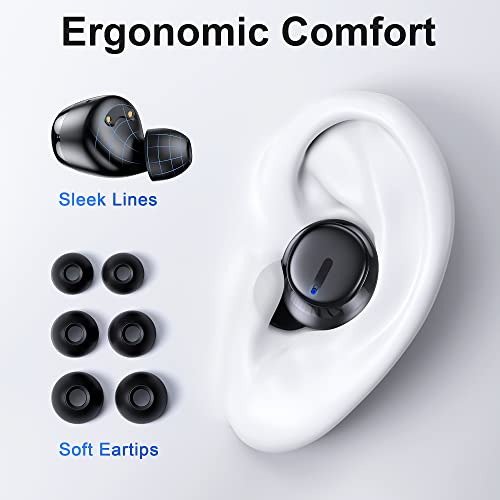 GUSGU KITONE True Wireless Earbuds Bluetooth Headphones, Premium Sound Quality, IPX7 Waterproof, Bluetooth Earbuds with Microphone for iPhone/Android/iPad/Laptop, Wireless Earphones