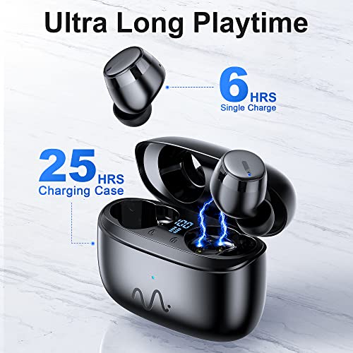 GUSGU KITONE True Wireless Earbuds Bluetooth Headphones, Premium Sound Quality, IPX7 Waterproof, Bluetooth Earbuds with Microphone for iPhone/Android/iPad/Laptop, Wireless Earphones