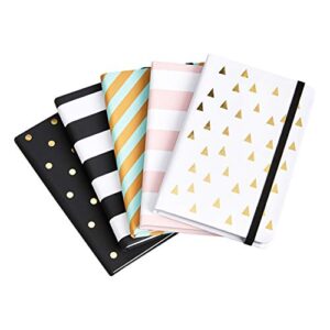amazon basics bonded leather journal, assorted colors, 5-pack