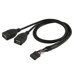 chenyang cy 50cm 9pin 10pin motherboard female header to dual usb 2.0 adapter cable