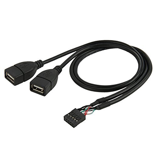 chenyang CY 50cm 9Pin 10Pin Motherboard Female Header to Dual USB 2.0 Adapter Cable