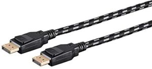 monoprice braided displayport 1.4 cable – 10 feet – gray, 8k capable for graphic design, tv walls and pc gaming