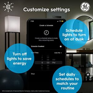 GE CYNC Smart LED Light Bulbs, Bluetooth and Wi-Fi Enabled, Alexa and Google Assistant Compatible, Soft White, A19 Light Bulb (4 Pack), 9.5W