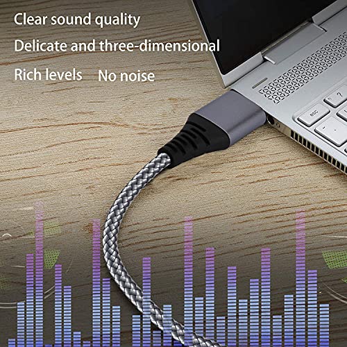 USB to 1/4 Male TRS Audio Stereo Cable, USB to 6.35mm Jack Audio Adapter Compatible with Laptop，Windows or PC，Amplifier, Speaker, Headphones.6.6FT Note:Not Applicable Recording,Truck,TV USB Ports1