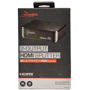 RocketFish HDMI 2-Output Splitter 18GBPS 4k Ultra HD And HDR Compatible