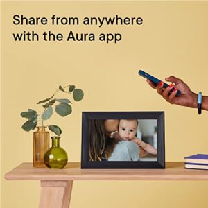 Aura Carver Luxe WiFi Digital Picture Frame, 10.1”, Add Photos with Aura App, Free Unlimited Storage - Easy to Use - Plays Videos - The Best Digital Photo Frame - Gravel