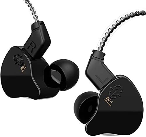 CCZ Melody in Ear Headphones Monitor, Wired Earbuds Hybrid Dual Driver 1BA+1DD HiFi Earphone, Deep Bass Forward Vocals Headsets, for Drummer Musicians Singer Pop Folk ACG IEM (No Mic, Black)