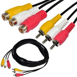 magicw 5ft 3 rca male to 3 rca female audio video extension cable 3rca male to female audio composite extension video cable dvd av tv uk