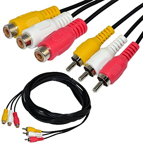 MagicW 5ft 3 RCA Male to 3 RCA Female Audio Video Extension Cable 3RCA Male to Female Audio Composite Extension Video Cable DVD AV TV UK