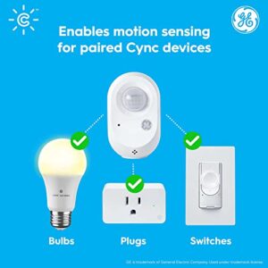 GE CYNC Smart Wire-Free Motion Sensor, Programmable, Bluetooth, Ambient Light Detection, Battery-Powered