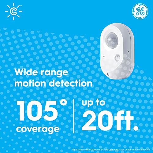 GE CYNC Smart Wire-Free Motion Sensor, Programmable, Bluetooth, Ambient Light Detection, Battery-Powered